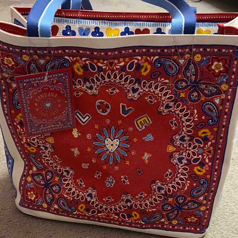 Brighton Red and Blue Bandana Tote
